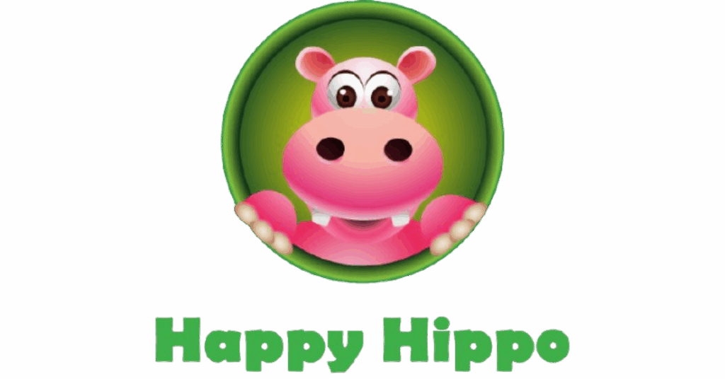 Happy hippo logo