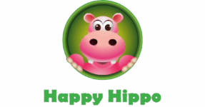 Happy hippo logo